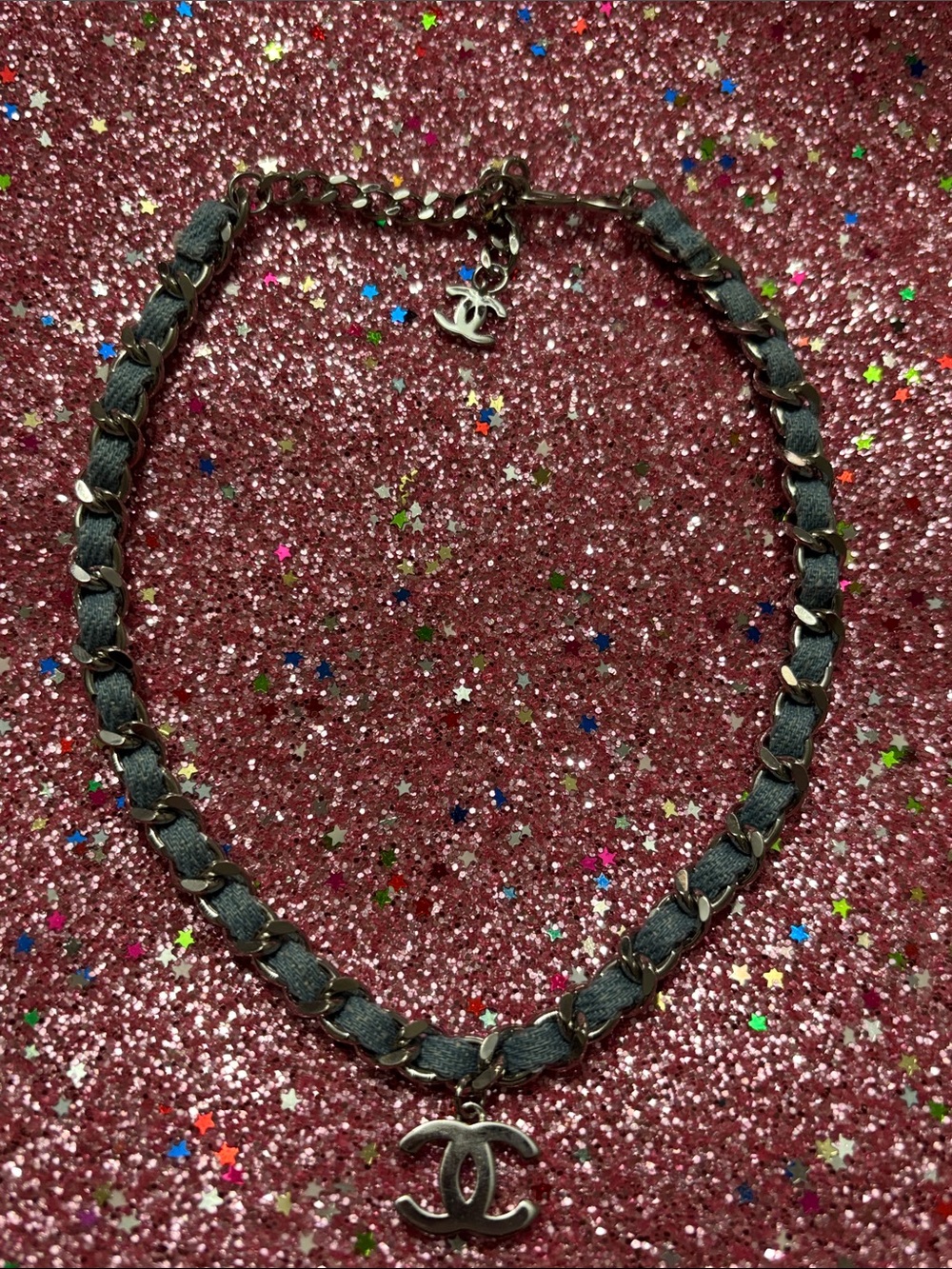 CC Blue Jean Chain Choker Necklace